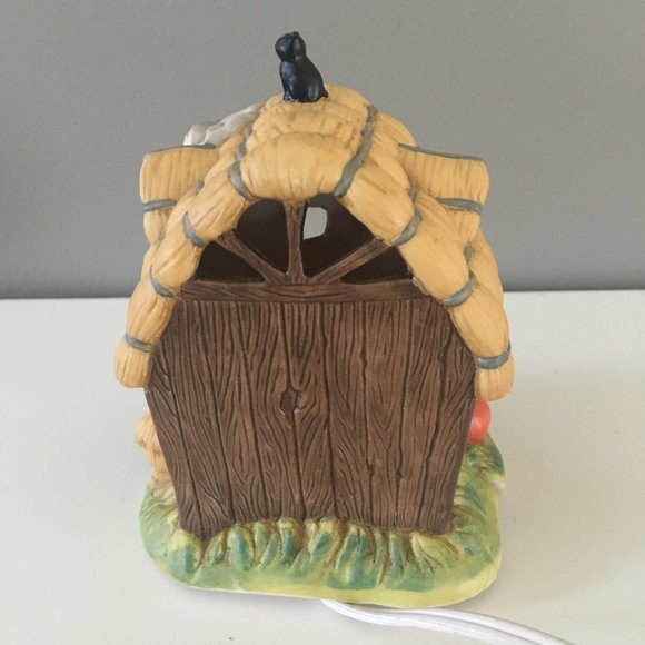 Brinn's Hand Painted Porcelain Bisque Halloween Haunted House Night Light Works - Picture 4 of 10